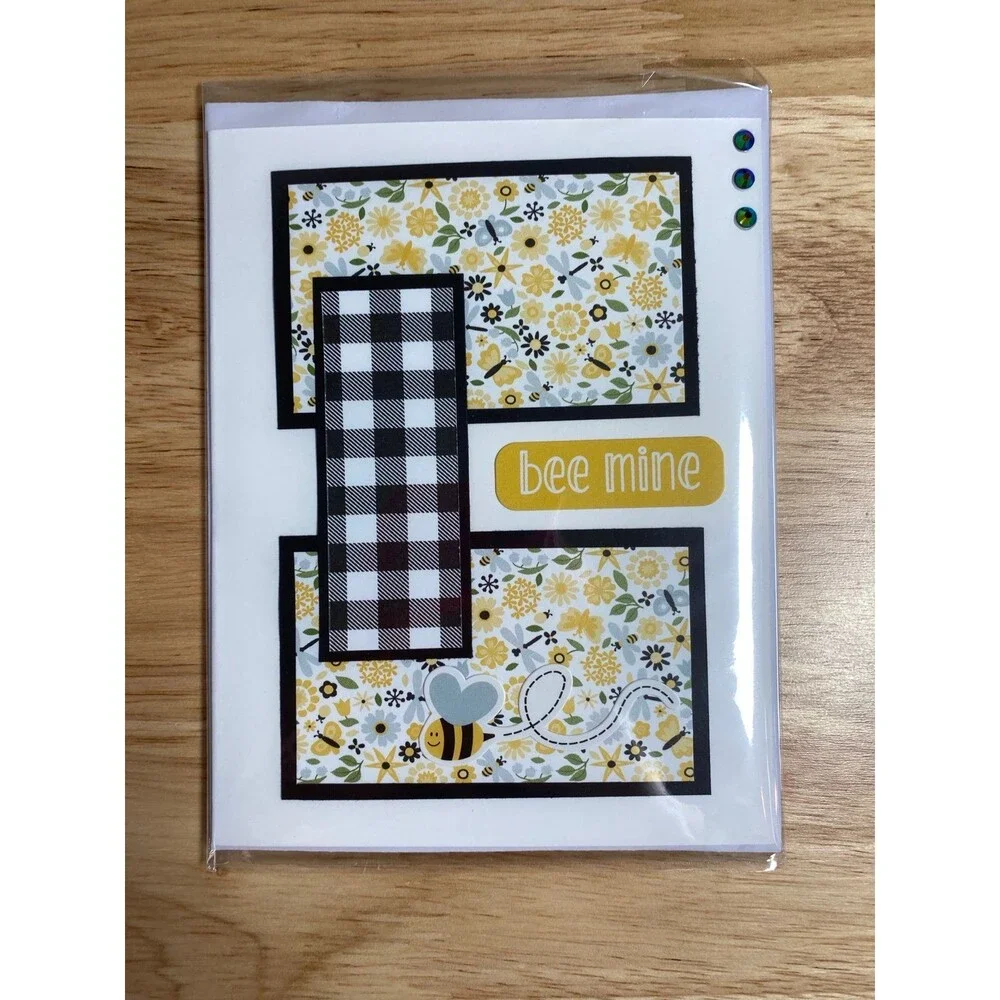 Bee Mine Anniversary Greeting Card Handmade A2 Card – All Occasion Blank Card
